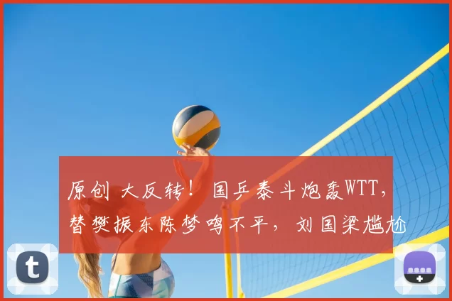 原创 大反转！国乒泰斗炮轰WTT，替樊振东陈梦鸣不平，刘国梁尴尬了