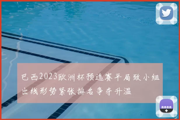 巴西2023欧洲杯预选赛平局致小组出线形势紧张排名争夺升温